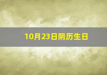 10月23日阴历生日