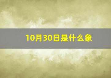 10月30日是什么象