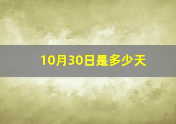 10月30日是多少天