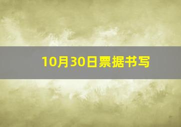 10月30日票据书写