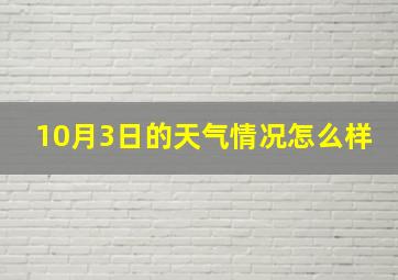 10月3日的天气情况怎么样