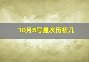 10月8号是农历初几