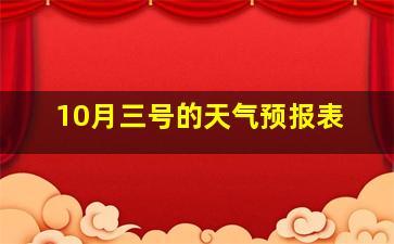 10月三号的天气预报表