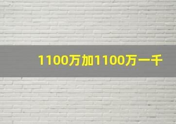 1100万加1100万一千