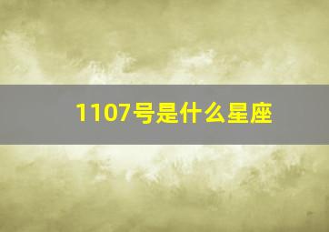 1107号是什么星座