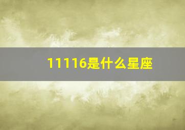 11116是什么星座