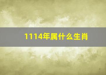 1114年属什么生肖