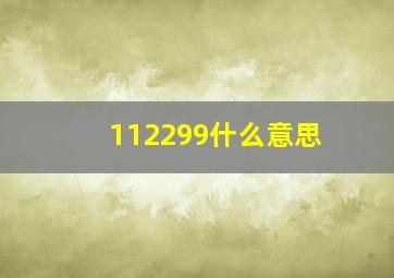 112299什么意思