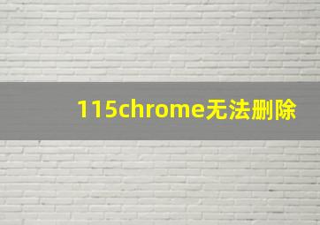 115chrome无法删除