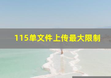 115单文件上传最大限制