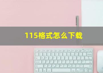 115格式怎么下载