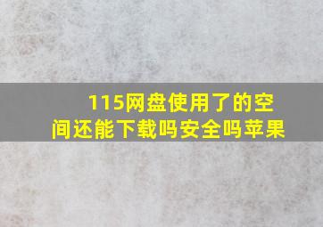 115网盘使用了的空间还能下载吗安全吗苹果