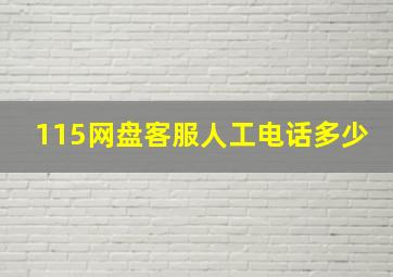 115网盘客服人工电话多少