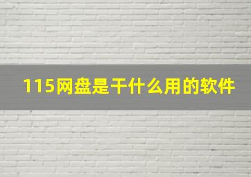 115网盘是干什么用的软件