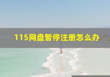 115网盘暂停注册怎么办