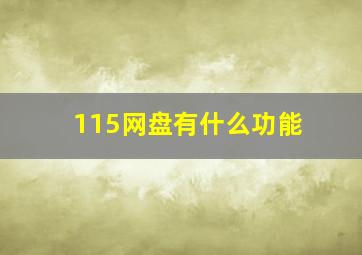 115网盘有什么功能