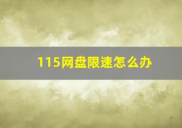 115网盘限速怎么办