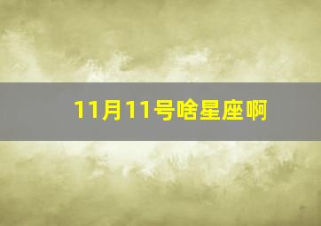 11月11号啥星座啊