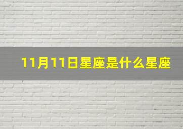 11月11日星座是什么星座