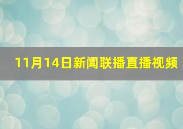 11月14日新闻联播直播视频