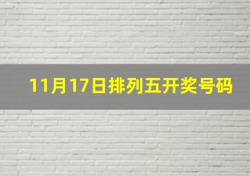 11月17日排列五开奖号码