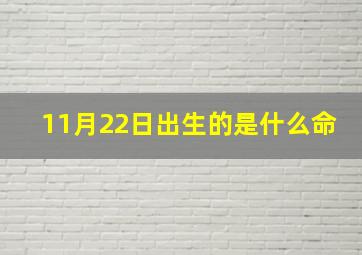 11月22日出生的是什么命