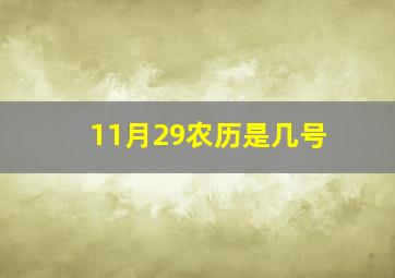 11月29农历是几号