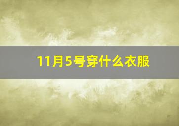 11月5号穿什么衣服