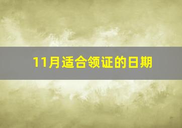 11月适合领证的日期