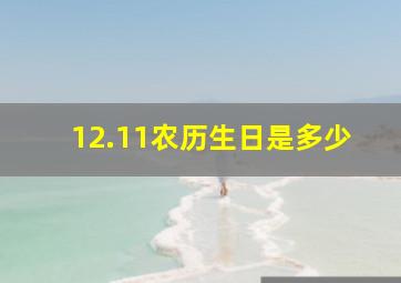 12.11农历生日是多少