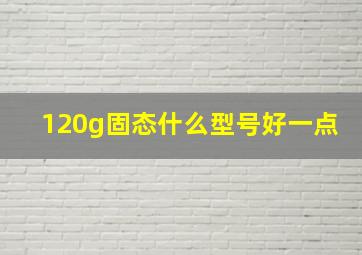 120g固态什么型号好一点