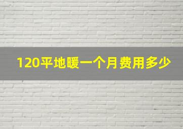 120平地暖一个月费用多少