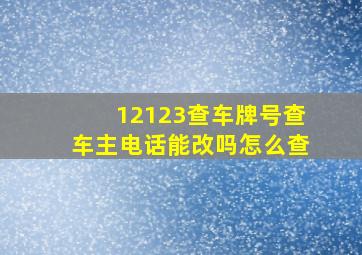 12123查车牌号查车主电话能改吗怎么查