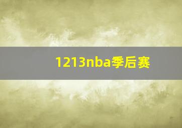 1213nba季后赛