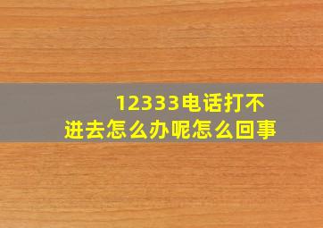 12333电话打不进去怎么办呢怎么回事