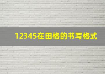 12345在田格的书写格式