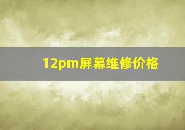 12pm屏幕维修价格