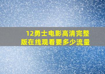 12勇士电影高清完整版在线观看要多少流量