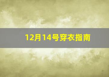 12月14号穿衣指南