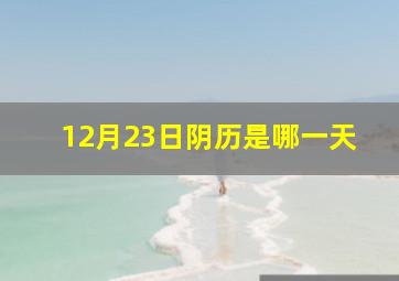 12月23日阴历是哪一天