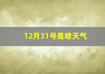 12月31号是啥天气