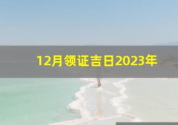 12月领证吉日2023年