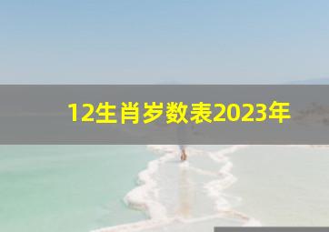 12生肖岁数表2023年