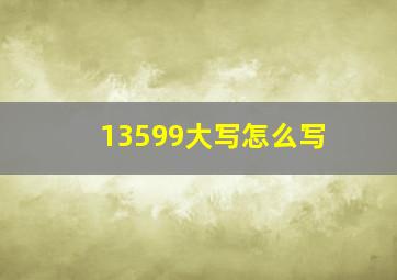 13599大写怎么写