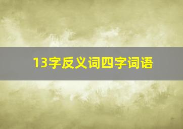 13字反义词四字词语