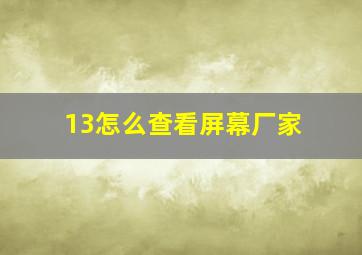 13怎么查看屏幕厂家