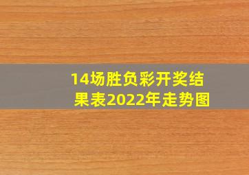 14场胜负彩开奖结果表2022年走势图