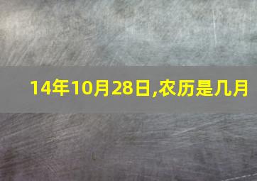 14年10月28日,农历是几月