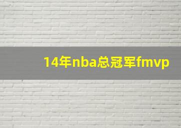 14年nba总冠军fmvp