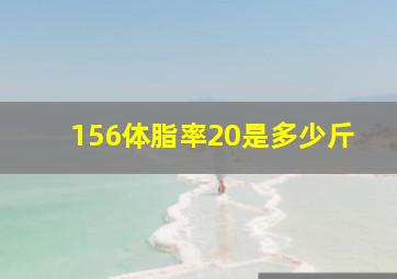 156体脂率20是多少斤